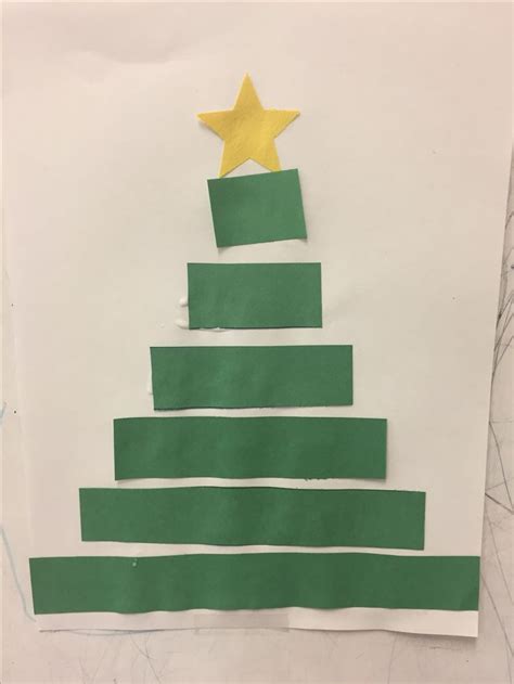Rectangle math shape Christmas tree craft for preschool | Christian