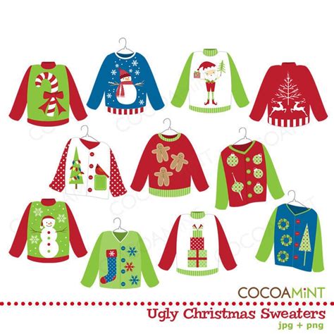 Tacky Christmas Sweaters Clipart People