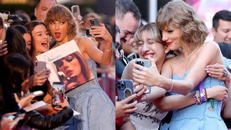 Taylor Swift Meeting With Fans At Eras Tour Movie Premiere Youtube