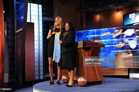 President Laurel Richie Shakes Hands With Elena Delle Donne After She