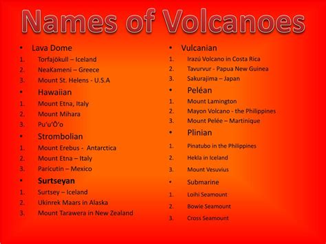 Ppt Types Of Volcanic Eruptions Powerpoint Presentation Free