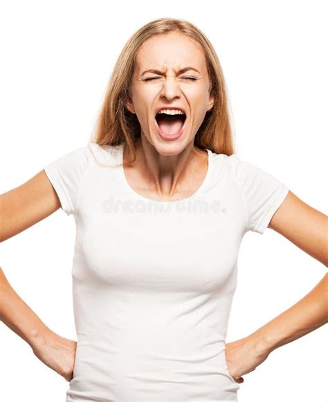 Angry Woman Screaming Stock Image Image Of Hand Adult