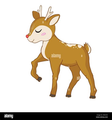 Hand Drawn Vector Illustration Of A Cute Funny Deer Isolated Objects