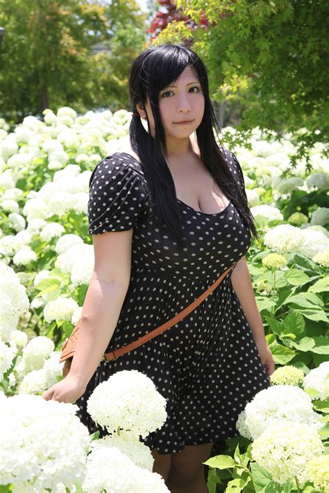 The Big Imageboard Tbib 1girl Asian Black Hair Chouzuki Maryou Female Flower Hydrangea Long