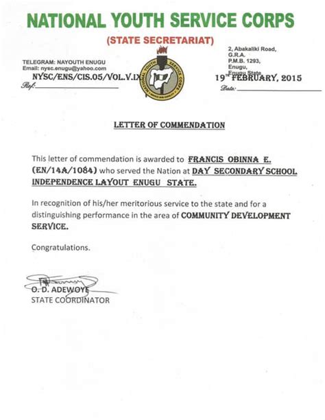Nysc Letter Headed Paper Sample Of Nysc Ppa Letter Example Of Nysc