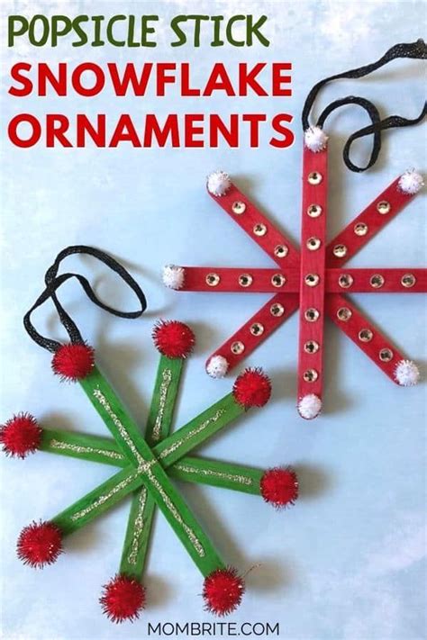 Diy Popsicle Stick Snowflake Ornaments Popsicle Stick Christmas