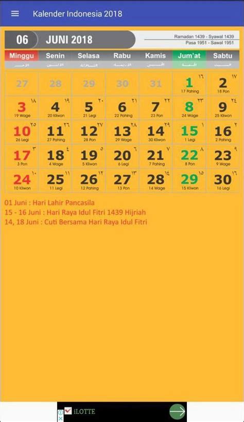 Kalender Indonesia 2018 Apk For Android Download