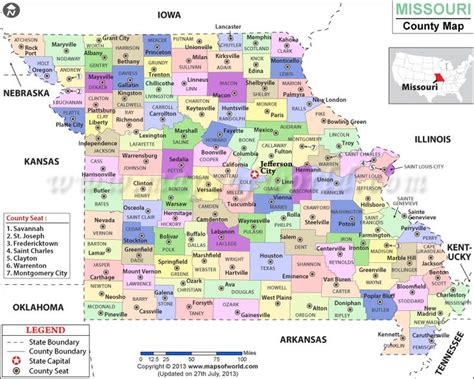 Missouri County Map Missouri Counties County Map Map Missouri