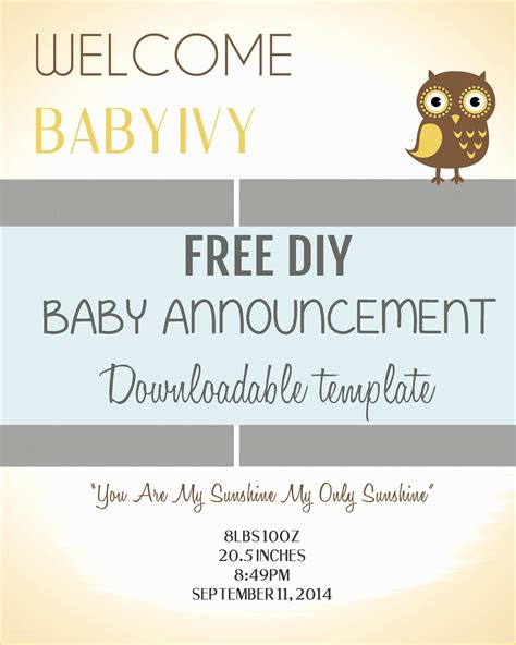 Birth Announcement Template Online Free Printable
