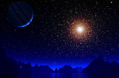 2560x1700 Blue Night Moon Stars Earth Chromebook Pixel Wallpaper Hd