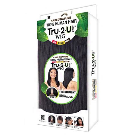 Naked 100 Human Hair Tru 2 U Part Wig Tru Straight