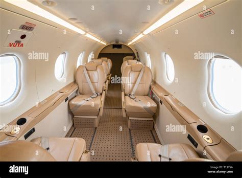 Interior View Looking Aft Of A Pilatus Pc12 Turboprop Aircraft With