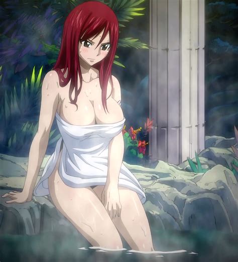 erza scarlet fairy tail screencap stitched third party edit 1girl bath breasts large