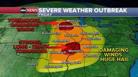 Cross Country Storm To Bring More Severe Weather Tornado Threat Abc News