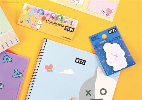 Bt21 Sticky Note Bts Notepad Colorful Notepads Memo Pad Etsy