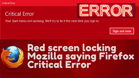 How To Get Rid Of Mozilla Firefox Critical Error Red Screen