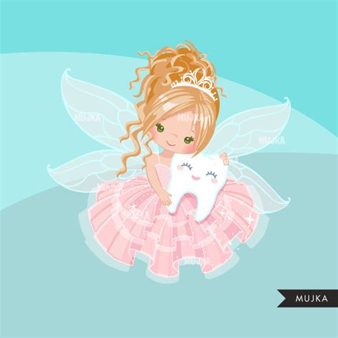Tooth Fairy Clipart Cute Fairy Character Graphics Angel Etsy Canada