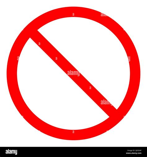 No Sign Empty Red Crossed Out Circlenot Allowed Sign Isolate On White