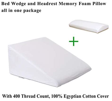 Intevision Foam Bed Wedge Pillow 25 X 25 X 12 Headrest Pillow In One Package 2 Memory