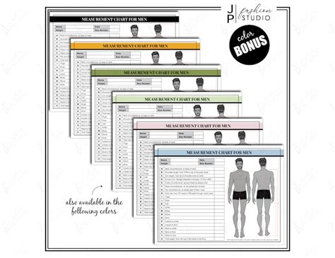 Printable Mens Body Measurement Sheet Fashion Designer Etsy Canada