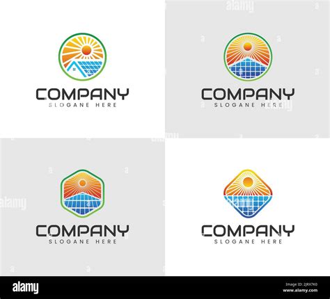 Set Of Collection Solar Energy Logo Designs Set Of Solar Energy Logo