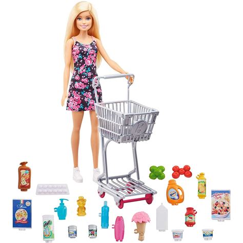 Barbie Doll Shopping Time 25 Piece Set Plus Shopping Cart