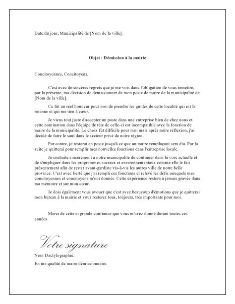 Lettre De Démission Pour La Mairie Docutexte