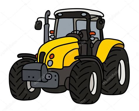Hand Drawing Yellow Heavy Tractor — Stock Vector © 2v 184314946