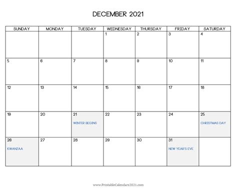 December 2021 Calendar For Excel Calendar Printables Free Templates