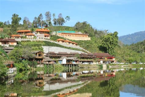 Ban Rak Thai Villages With Reflection Lake In Mae Hong Sonthailand