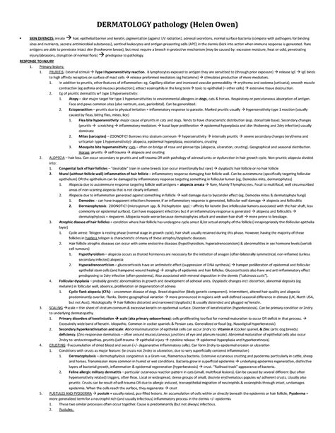 Lecture Note Dermatology Pathology Dermatology Pathology Helen