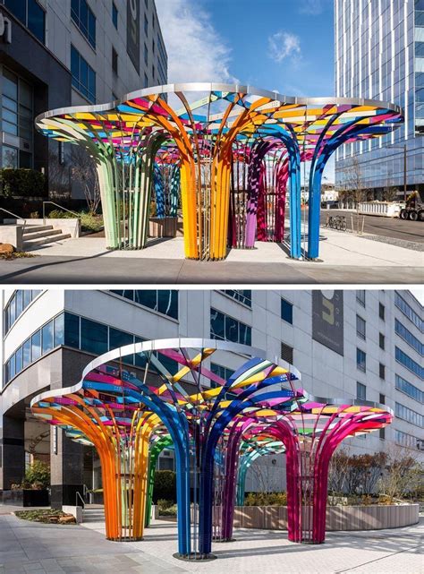 A Colorful Sculpture Named Spectral Grove Has Been Installed In Philadelphia Installation