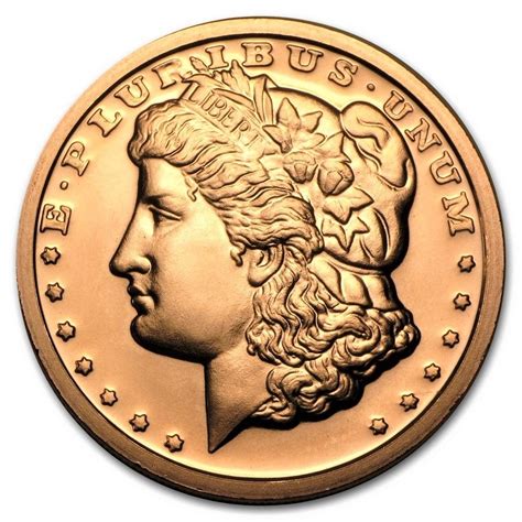 1 Ounce 999 Fine Copper Round Morgan Dollar Grimm Metals