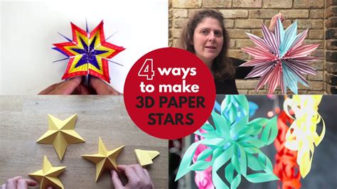 4 Ways To Make 3d Paper Stars Youtube