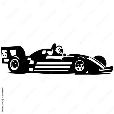 Formula 1 Sport Car Black Silhouette Stock Vector Adobe Stock