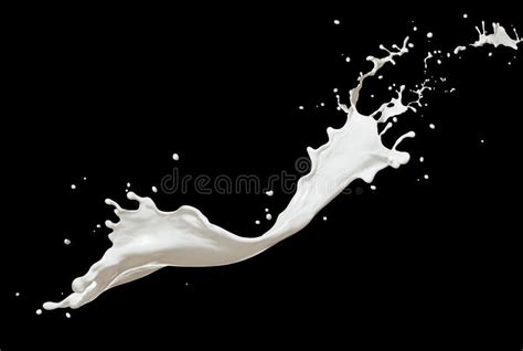 Milk Splash Twisted Milk Splash Isolated On Black Background Ad Twisted Splash Milk