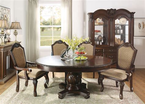 This stylish and detailed collection is ideal for a large gathering and will add elegance to any dining room decor. Chateau De Ville Round Dining Room Set (Espresso) Acme ...