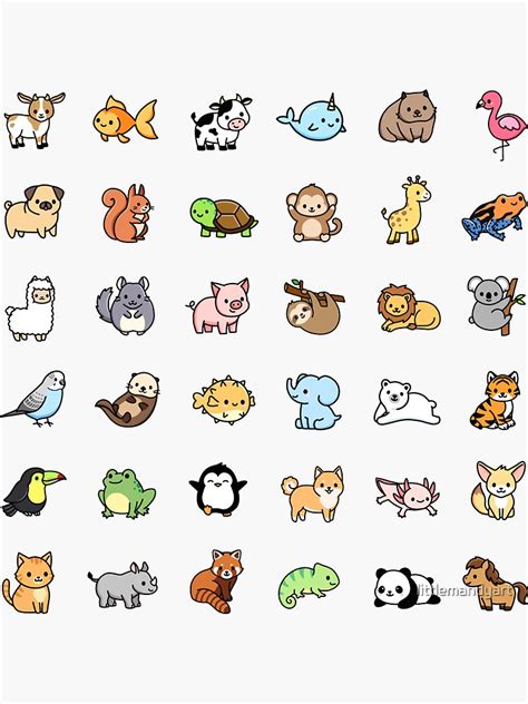 Choose Large In Sticker Mega Cute Animals 1 Sticker By