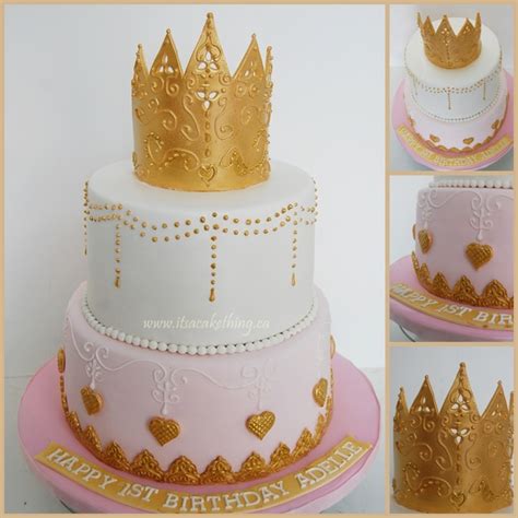 Fancy Princess Crown 1st Birthday Cake
