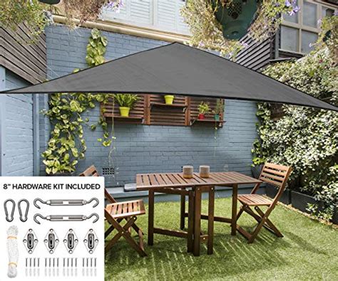 12 Triangle Sun Shade Sail Canopy In Stone Grey Durable Outdoor
