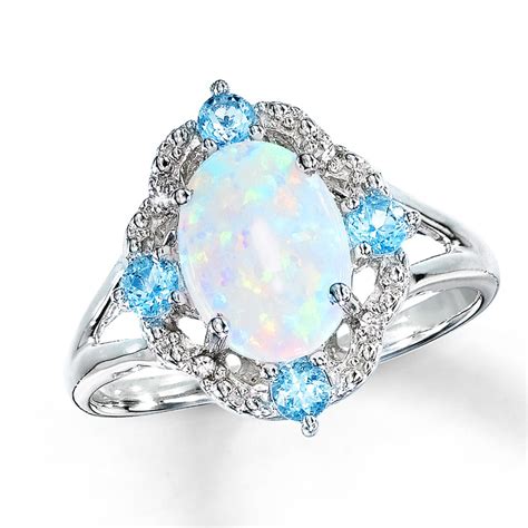 Blue Opal Wedding Rings