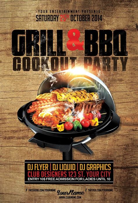 grill bbq flyer template  psd httpgraphicrivernetitem