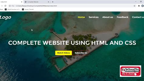 Complete Website Using Html And Css Beginner S Guide Youtube