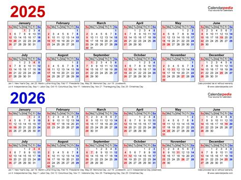 2025-2026 Split Year Calendar
