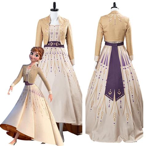 Frozen 2 Anna Princess Picnic Gown Dress Cosplay Costume Stylish