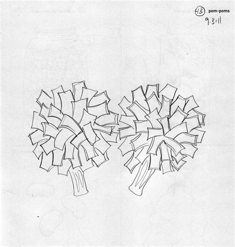 Boost the morale of everyone you meet with a kid's cheerleader pom pom craft. Cheer Pom Poms Drawing Sketch Coloring Page