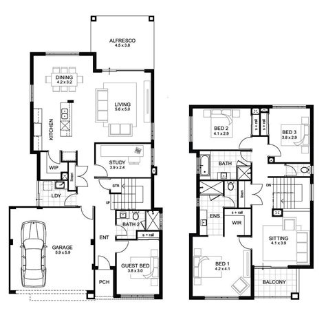 Beautiful 4 Bedroom 2 Storey House Plans New Home Plans Design