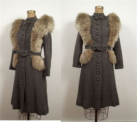 1930s Gray Coat 30s Boucle Wool Jacket With By Femalehysteria Wool Jacket Wool Coat Fur Coat
