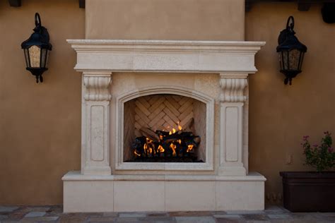 French Limestone Exterior Fireplace Exterior Fireplace Fireplace