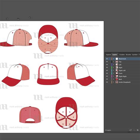 trucker hat mockup  template  angles layered detailed  editable vector  eps svg